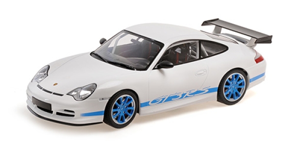 155062021 PORSCHE 911 GT3 RS – 2002 – WHITE W/BLUE STRIPES 1:18